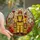 Firefighter Families' Vivid Stained Glass 'DADDY', Daniel & Laura Heroes Portrait with Fiery Amber Mosaic Stained Glass Suncatcher - 1