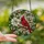 Nature Lovers' Vibrant Red Cardinal Bird Tiffany Stained Glass Mosaic, White Floral & Green Leaf Pattern Stained Glass Suncatcher - 2