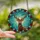 Nature Lovers' Majestic Stag Stained Glass Ruby Rose Teal Aquatic Jewel Tone Art Stained Glass Suncatcher - 85Ekv7IEcX