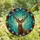Nature Lovers' Majestic Stag Stained Glass Ruby Rose Teal Aquatic Jewel Tone Art Stained Glass Suncatcher - rPzUbeZYFc