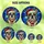 French Bulldog Lovers' Radiant Brindle Stained Glass Portrait: Santa Hat, Red Scarf, Blue Geometric Mosaic Stained Glass Suncatcher - P9h0QUp58h