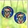 French Bulldog Lovers' Radiant Brindle Stained Glass Portrait: Santa Hat, Red Scarf, Blue Geometric Mosaic Stained Glass Suncatcher - vFSXD6wKuj
