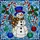 Holiday Enthusiasts' Vibrant Tiffany Glass Snowman, Holly & Candy Cane Mosaic in Icy Blue, Jewel Tones Stained Glass Suncatcher - 7