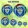 Winter Dog Lovers' Vibrant Tiffany Stained Glass Siberian Husky Blue Red Gold Santa Hat Mosaic Stained Glass Suncatcher - K60GoNCOdc