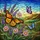 Nature Lovers' Vibrant Jewel-Toned Glowing Stained Glass Monarch Butterfly Floral Landscape Mosaic Stained Glass Suncatcher - 7