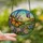 Nature Lovers' Vibrant Jewel-Toned Glowing Stained Glass Monarch Butterfly Floral Landscape Mosaic Stained Glass Suncatcher - 2