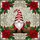 Christmas Enthusiasts' Jovial Gnome Stained Glass Mosaic Poinsettia Holly Red Green Jewel Tones Stained Glass Suncatcher - 7