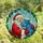 Christmas Enthusiasts' Joyful Santa & Blue Hippo Tiffany Stained Glass, Emerald Holly & Snowflake Mosaic Stained Glass Suncatcher - XAFY64cG7u