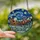 Christmas Enthusiast Densely Detailed Tiffany Stained Glass Santa Sleigh Reindeer Van Gogh Starry Night Village Mosaic Stained Glass Suncatcher - 2