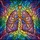 Art Lovers' Vibrant Stained Glass Human Lung Mosaic, Jewel Tones & Shimmering Detail Stained Glass Suncatcher - 7