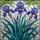 Art Lovers' Tiffany Stained Glass Violet Sapphire Irises Teal Leaves Intricate Mosaic Stained Glass Suncatcher - 7