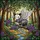 Fantasy Art Lovers' Whimsical Winged Opossum Stained Glass Enchanted Forest Mosaic Design Stained Glass Suncatcher - 7