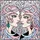Art Lovers' Tiffany Style Stained Glass Abstract Faces Emerald Blue Eyes Pink Hair Ruby Teal Accents Geometric Mosaic Stained Glass Suncatcher - 7