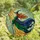 Fantasy Art Lovers' Enchanted Stained Glass Witch Crescent Moon Emerald Gold Teal Cloudscape Stained Glass Suncatcher - 4