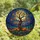 Fantasy Art Lovers' Mystical Tiffany Stained Glass Gnarled Tree, Jack-O-Lanterns, Luminous Moon, Blue Purple Orange Stained Glass Suncatcher - 4