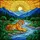 Wildlife Art Lovers' Tiffany Stained Glass Tiger River Mosaic Landscape Golden Orange Emerald Jewel Tones Stained Glass Suncatcher - 7