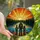 Family Fishing Enthusiasts' Tiffany Stained Glass Lake Sunset Scene with Father, Kids, Olive Green & Warm Orange Jewel Tones Stained Glass Suncatcher - 1