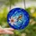 Nature Lovers' Vibrant Orange Bird Pale Pink Lily Stained Glass Art, Intricate Blue Swirl Mosaic Stained Glass Suncatcher - 2