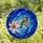 Nature Lovers' Vibrant Orange Bird Pale Pink Lily Stained Glass Art, Intricate Blue Swirl Mosaic Stained Glass Suncatcher - 4