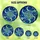 Art Lovers' Tiffany-Style Stained Glass Interlacing Hands, Radiant Blue Crescent Moons & Swirling Cosmic Ocean Mosaic Pattern Stained Glass Suncatcher - 6