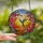 Nature Lovers' Iridescent Hummingbird Stained Glass Pink Purple Floral Sunset Jewel Tone Mosaic Stained Glass Suncatcher - 2