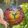 Nature Lovers' Iridescent Hummingbird Stained Glass Pink Purple Floral Sunset Jewel Tone Mosaic Stained Glass Suncatcher - 1
