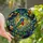 Nature Lovers' Tiffany Stained Glass Painted Bunting Bird Jewel Tone Foliage Mosaic Stained Glass Suncatcher - 1