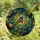 Nature Lovers' Tiffany Stained Glass Painted Bunting Bird Jewel Tone Foliage Mosaic Stained Glass Suncatcher - 4