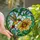 Nature Lovers' Vibrant Stained Glass Hummingbird Amber Bloom Green Foliage Mosaic Art Stained Glass Suncatcher - 1