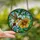 Nature Lovers' Vibrant Stained Glass Hummingbird Amber Bloom Green Foliage Mosaic Art Stained Glass Suncatcher - 2