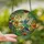 Nature Lovers' Vibrant Stained Glass Hummingbird Tropical Garden Mosaic Emerald Teal Copper Amber Stained Glass Suncatcher - 2