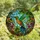 Nature Lovers' Vibrant Emerald Copper Teal Hummingbird Stained Glass Art, Tiffany-Inspired Botanical Mosaic Stained Glass Suncatcher - 4