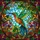 Nature Lovers' Vibrant Emerald Copper Teal Hummingbird Stained Glass Art, Tiffany-Inspired Botanical Mosaic Stained Glass Suncatcher - 7