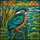 Nature Lovers' Tiffany Stained Glass Kingfisher Teal Emerald Green Orange Yellow Aquatic Mosaic Pattern Stained Glass Suncatcher - 7