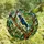 Nature Lovers' Jewel-Toned Stained Glass Nuthatch Bird Geometric Foliage Mosaic Stained Glass Suncatcher - qvfSVhbA99