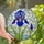 Nature Lovers' Intricate Sapphire Blue Iris Tiffany Stained Glass Floral Mosaic Pattern Stained Glass Suncatcher - 1