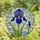 Nature Lovers' Intricate Sapphire Blue Iris Tiffany Stained Glass Floral Mosaic Pattern Stained Glass Suncatcher - 4