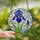 Nature Lovers' Intricate Sapphire Blue Iris Tiffany Stained Glass Floral Mosaic Pattern Stained Glass Suncatcher - 2