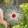 Art Lovers' Intricate Stained Glass Hexagram Ruby Red Iridescent Blue Green Copper Tiffany Mosaic Stained Glass Suncatcher - 1