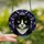 Cat Lovers' Tiffany Stained Glass Tuxedo Cat Mosaic, Indigo Violet Jewel Tones, High Contrast Art Stained Glass Suncatcher - 2