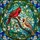 Nature Lovers' Tiffany-Style Stained Glass Cardinal Pair Vibrant Red Cream Orange Blue Green Floral Mosaic Stained Glass Suncatcher - 7
