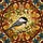 Nature Lovers' Black-capped Chickadee Stained Glass Mosaic, Tiffany Jewel Tones, Warm Amber Forest Canopy Blue Sky Stained Glass Suncatcher - 7