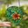 Nature Lovers' Iridescent Hummingbird Hibiscus Stained Glass Tropical Jewel Tone Artwork Stained Glass Suncatcher - TIweT4RvcI