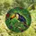 Tropical Art Lovers' Jewel Tone Tiffany Style Stained Glass Toucan & Jungle Mosaic Yellow Orange Emerald Deep Purple Stained Glass Suncatcher - 4