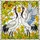 Art Lovers' Tiffany Style Stained Glass Red-Crowned Cranes Crimson Accents Yellow Green Foliage Mosaic Stained Glass Suncatcher - 7