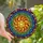 Art Lovers' Intricate Stained Glass Sun Ray Celestial Mosaic Jewel Tone Pattern Stained Glass Suncatcher - 1