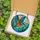 Nature Lovers' Vibrant Teal Orange Kingfisher Stained Glass Water Sky Mosaic Stained Glass Suncatcher - 5