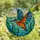 Nature Lovers' Vibrant Teal Orange Kingfisher Stained Glass Water Sky Mosaic Stained Glass Suncatcher - 4