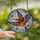 Nature Lovers' Vibrant Tiffany Style Stained Glass Bee-eater Hummingbird Art Mosaic Sky Botanical Orange Teal Mint Yellow Red Stained Glass Suncatcher - 2