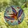 Nature Lovers' Vibrant Tiffany Style Stained Glass Bee-eater Hummingbird Art Mosaic Sky Botanical Orange Teal Mint Yellow Red Stained Glass Suncatcher - 4